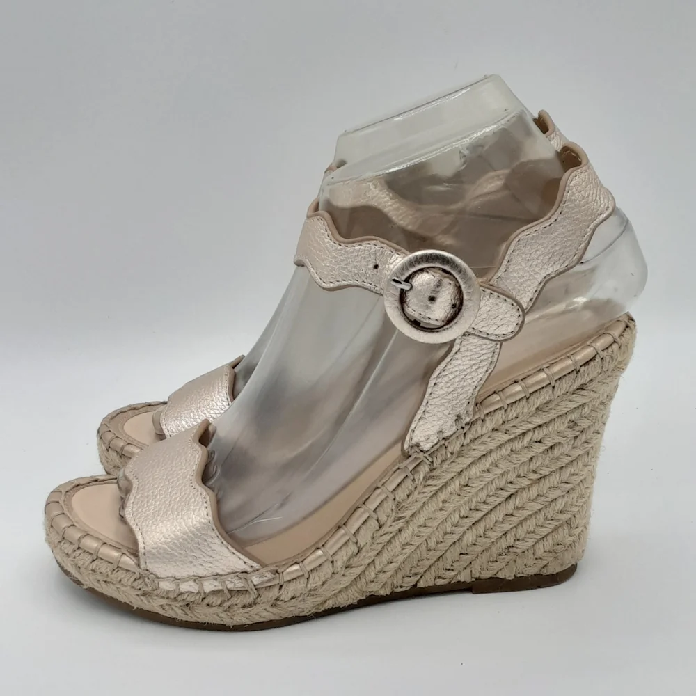 Marc Fisher Kai Metallic Espadrille Wedge Sandals.